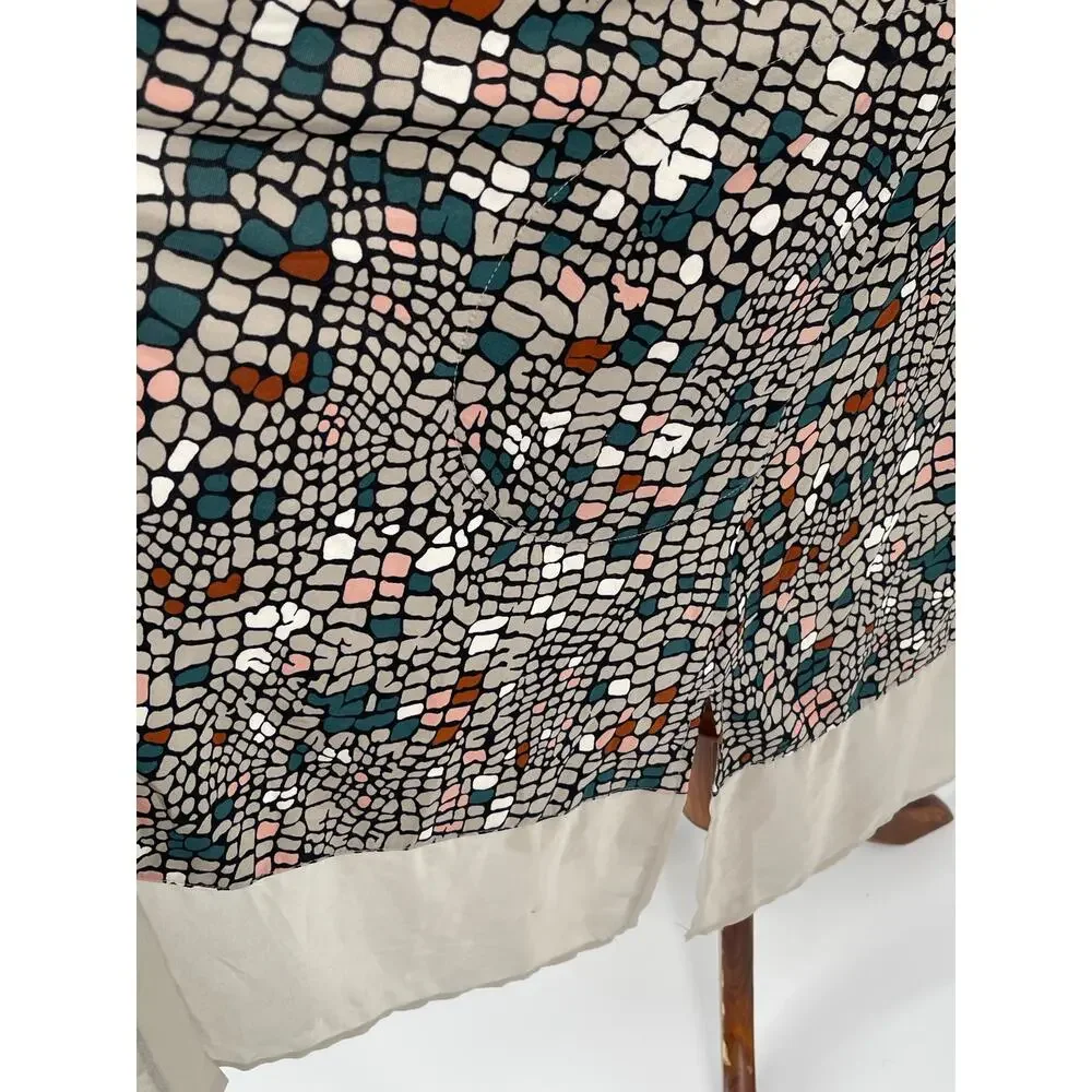 LOGO Lori Goldstein Womens Multicolor Mosaic Leticia Duster Size 1X Artsy Beachy